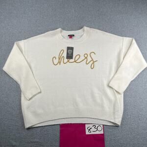 Vince Camuto Sweater Cheers Crew Neck Long Sleeve Womens Large New NWT *see